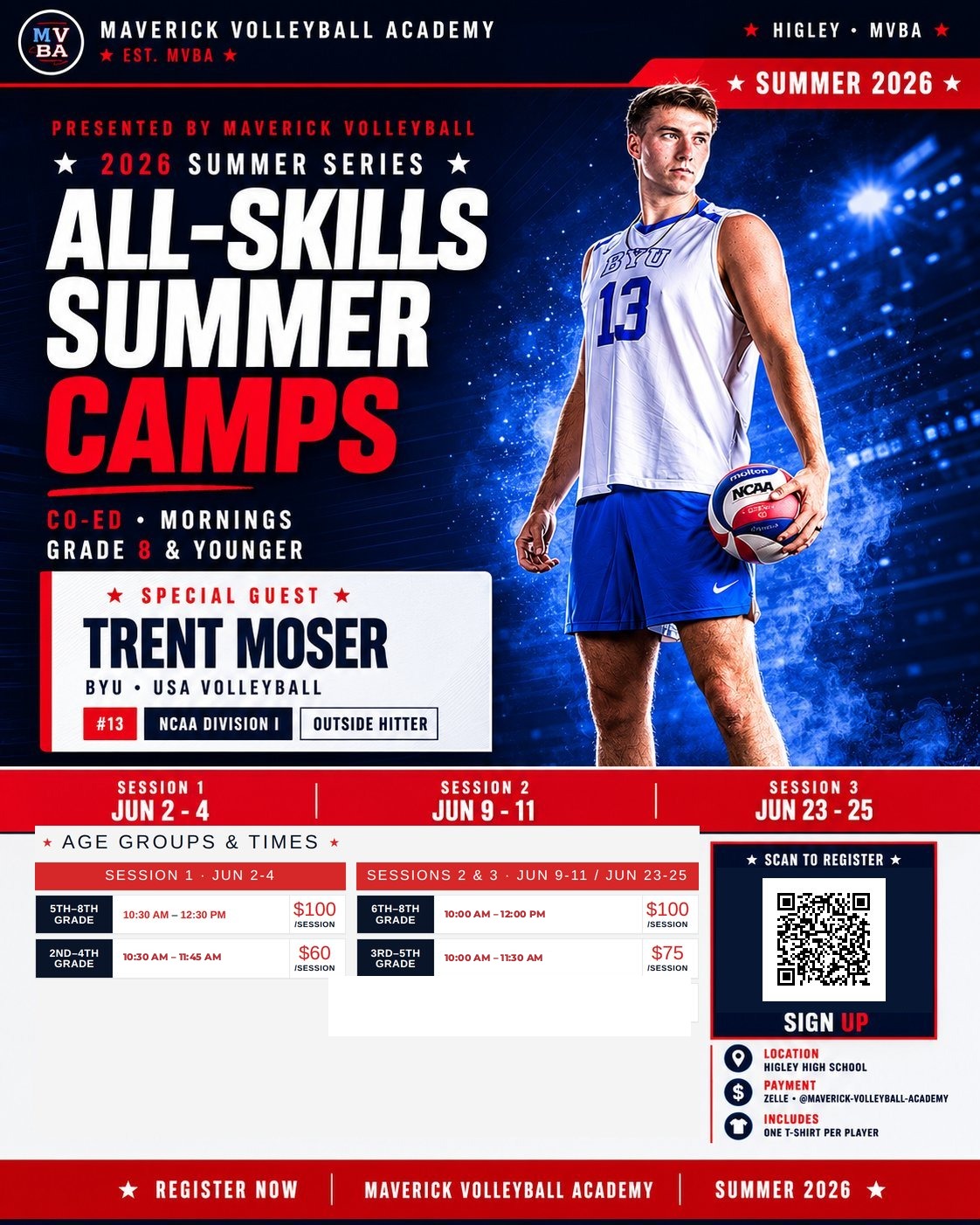 2026 All-Skills Co-Ed Youth Volleyball Camp — Trent Moser featured