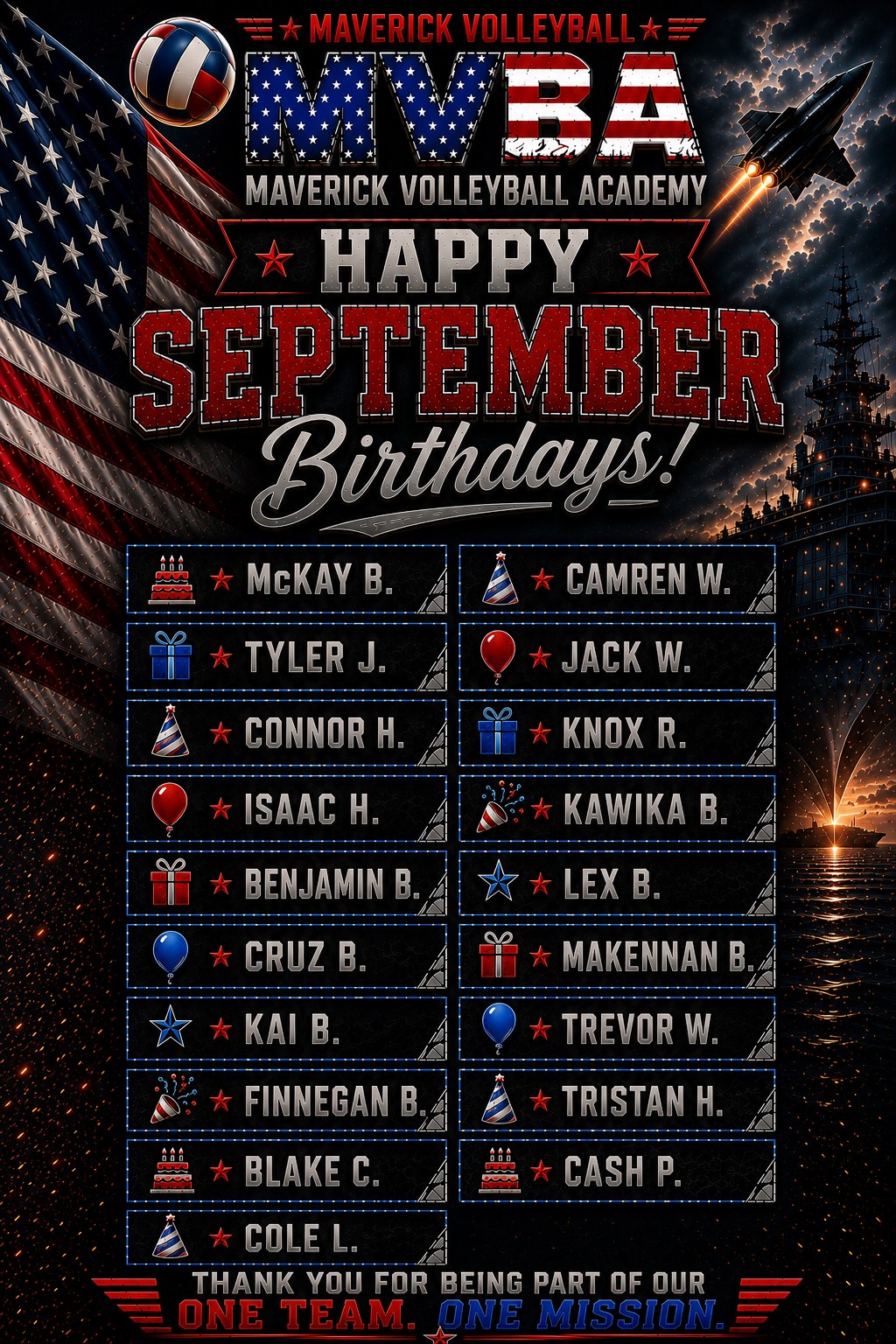 MVBA September birthdays