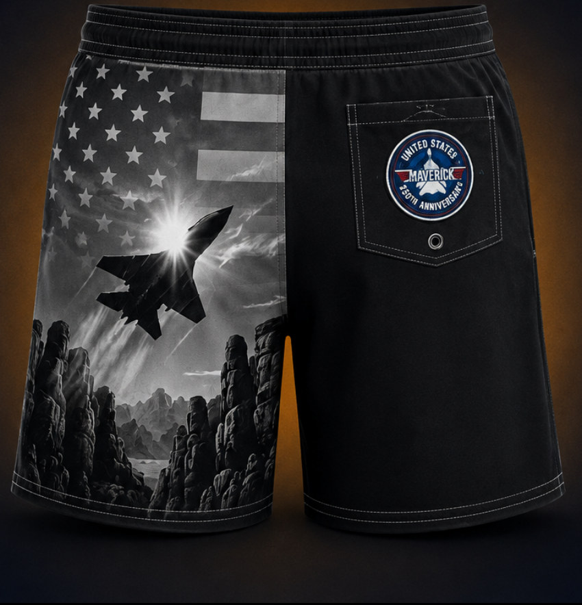 Maverick Slunks, back: jet print and the 250th Anniversary patch on the pocket